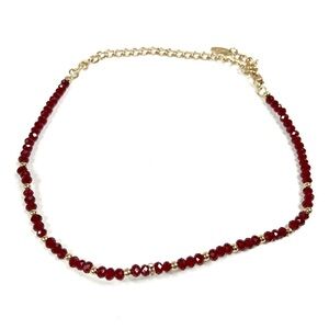 3/$30 Ettika | Dark Maroon Gold Beaded Choker Necklace NEW